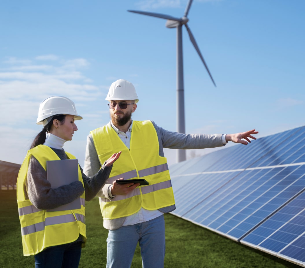 Echipa En-Reg montând un sistem fotovoltaic