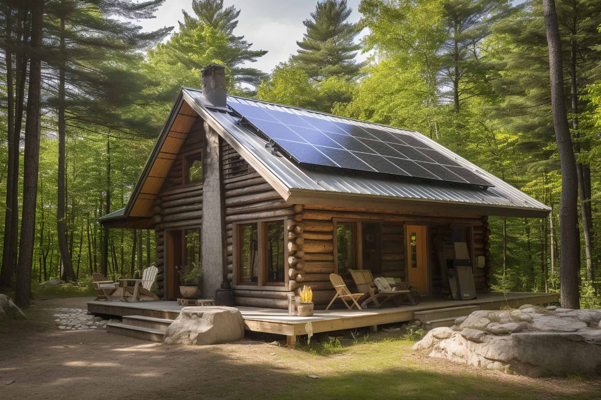 Instalație fotovoltaică off-grid pe acoperiș rezidențial